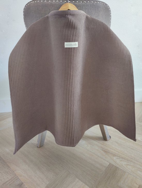 Moments borstvoedingsdoek premium- LV Bruin- Biologisch katoen- OEKO- TEX- Ademend- Luxe voedingsdoek- Borstvoedingsschort- Stijlvolle doek