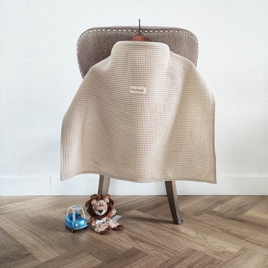 Moments Borstvoedingsdoek premium, Zand,neutraal, hydrofiele doek, OEKO-TEX, ademend, luxe voedingsdoek, borstvoedingsschort, stijlvolle doek, wafel van Moments