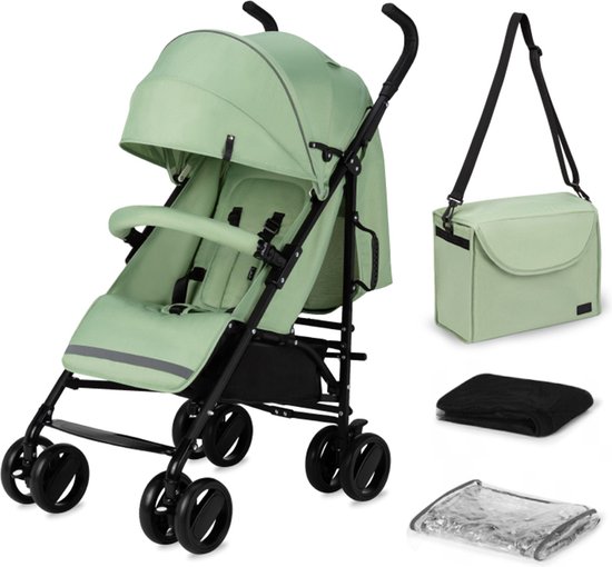 MoMi Akira - Buggy - compacte & lichtgewicht - Paraplu buggy - Groen (geschikt van 6mnd - 15kg)