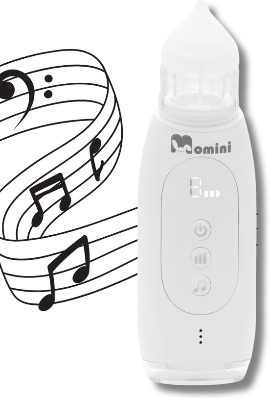 Momini Breezy Automatische Neusreiniger - Neusvacuüm voor Kinderen - Zelfreinigend - Muziekfunctie - IPX6 Waterbestendig - Wit van Merkloos