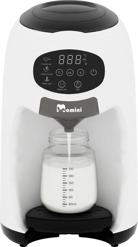 Momini Milk Formula Elite Automatische Melkmaker - Temperatuurregeling - Zelfreinigend - LED Display - 1.3L Watertank - Wit van MoMi