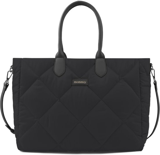 Mommsy Luiertas – Verzorgingstas – Thermo Vak – Gewatteerde Puffer Stof – Extra Ruim – Waterafstotend – Organizer – Lichtgewicht – Zwart van Merkloos