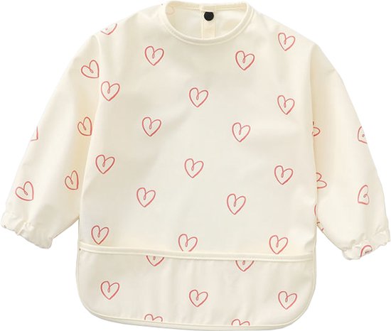 Mon Avenir - Longsleeve slab - waterproof - schort lange mouwen - Beige - hartjes van Mon Avenir