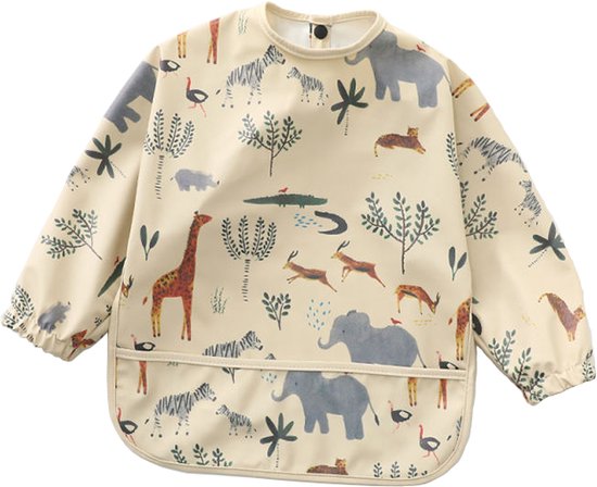 Mon Avenir - Longsleeve slab - waterproof - schort lange mouwen - Beige - safari dieren van Mon Avenir