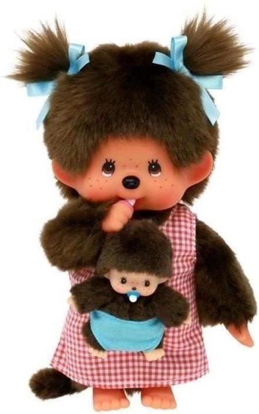 Monchhichi Maman & Baby Plush - 20 cm - Bandai van Merkloos