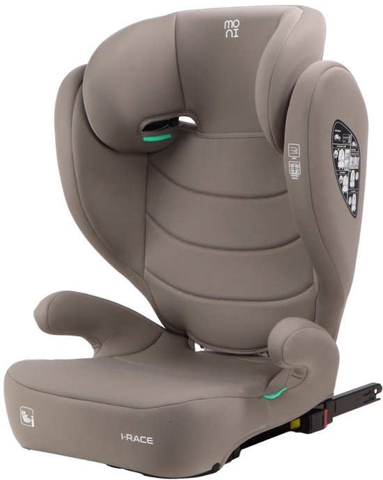 Moni i-Race Cool Beige 100-150 cm Isofix i-Size Autostoel van Merkloos