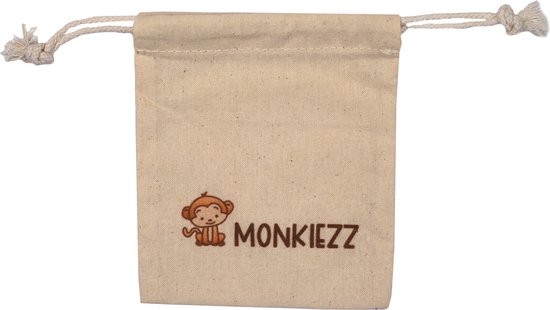 Monkiezz speenzakje |Katoen|Opbergzakje voor speentjes| Fopspenen| Bibs| HEVEA| Frigg van Monki
