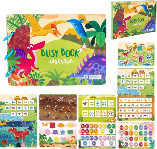 Montessori Activiteitenboek - Montessori Speelgoed - Doeboek Dino Speelgoed 4 jaar 5 jaar - Stickerboek- Dinosaurus Speelgoed voor Jongens en Meisjes 3,4,5 Jaar - Montessori Speelgoed 2 3 4 5 jaar - Sensorisch Speelgoed 2 jaar van Joymaxx