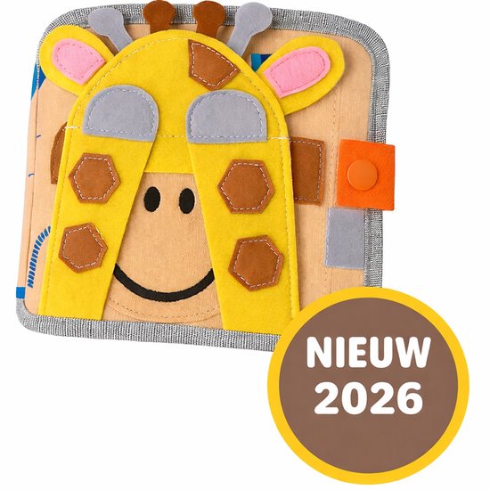 Montessori Activiteitenboek voor Peuters – Educatief Busy Board – Speelgoed - 1-4 Jaar – Motoriek & Ontwikkeling - Giraffe van Merkloos