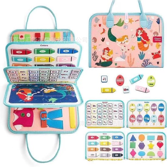 Montessori activiteitenboek Zeemeermin - Doeboek 3 jaar 4 jaar -Busy board - Busy book - speelgoed meisje 2 jaar 3 jaar- Speelgoed voor in de auto/ onderweg van Merkloos