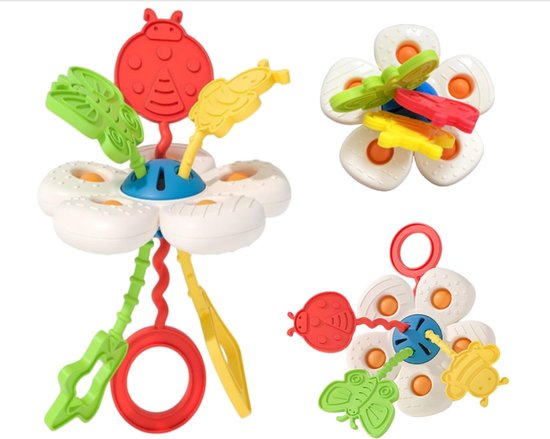 Montessori Baby Trek & Grijp Speelgoed – Fijne Motoriek Training – Bijtbaar voor Pasgeborenen – Educatief Grijp- & Trekspeelgoed van Merkloos