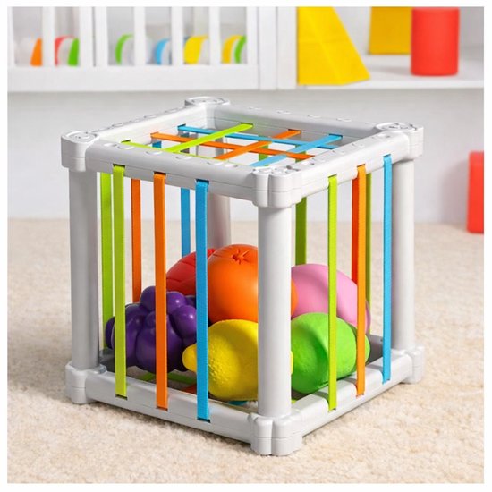 Montessori Baby Vormsorteerder Kubus – Educatief Speelgoed 1 Jaar – Regenboog Sorteer Blokken – Motoriek & Cognitieve Ontwikkeling van Merkloos