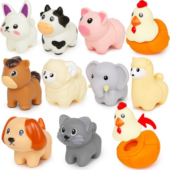 Montessori Boerderijdieren, Kleine Dieren Standbeelden Voor Vroeg Onderwijs, Leren Fijne Motor Matching Game Activiteiten, Educatieve Vroeg Onderwijs Boerderijdier Matching Speelgoed van Merkloos