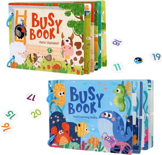 Montessori Busy Board Book voor Peuters - Stickerboek 3 jaar - Doeboek voor Jongens en Meisjes 2-5 Jaar - Activiteitenboeken 4 jaar - Speelgoed voor in de Auto - Sensorisch Speelgoed Meisjes 3 jaar - Reisspeelgoed - Educatief Speelgoed voor Onderweg van Merkloos
