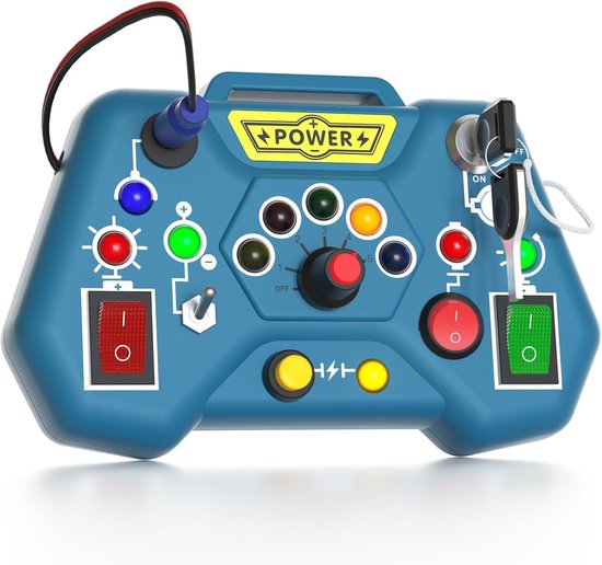 Montessori Busy Board vanaf 1 jaar, motoriekbord met led-licht en schakelaar, sensorisch educatief speelgoed vanaf 2 jaar, cadeau voor jongens en meisjes, 12, 18 maanden, 3, 4 jaar van Merkloos