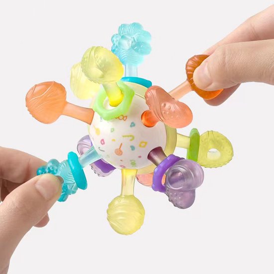 Montessori Grijpbal voor Baby’s, Vloeibaar Silicone Speelgoed, Baby Tandjes Hulpje, BPA-vrij Tandjesspeelgoed, Baby Cadeau voor Baby’s van 3-24 Maanden van Merkloos