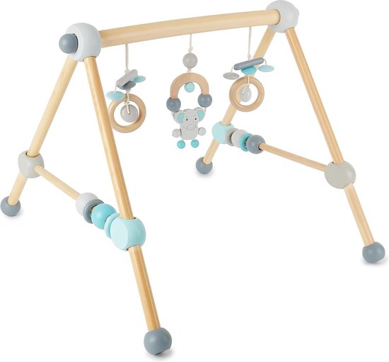 Montessori Houten Baby Speelboog met Verandertafel - Speeltrapeze en Gym - Zacht van Nattou