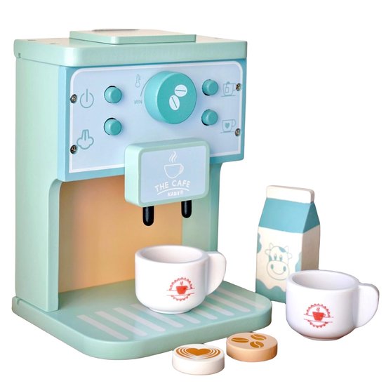 Montessori houten koffiezetapparaat set – houten koffiezetapparaat speelgoed voor kinderen – keukenaccessoires voor rollenspellen voor peuters – cadeau voor meisjes en jongens – Groen
