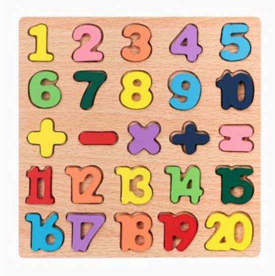 Montessori houten leerpuzzels - Educatief speelgoed, leuke en leerzame cadeaus voor kinderen van 3-5 jaar om zelfstandig te ontdekken (Cijferpuzzels) van Merkloos