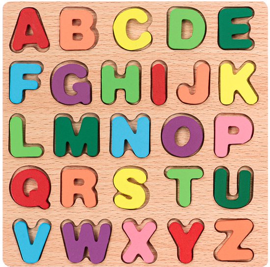 Montessori houten leerpuzzels - Educatief speelgoed, leuke en leerzame cadeaus voor kinderen van 3-5 jaar om zelfstandig te ontdekken (Letterpuzzels) van Fun Play