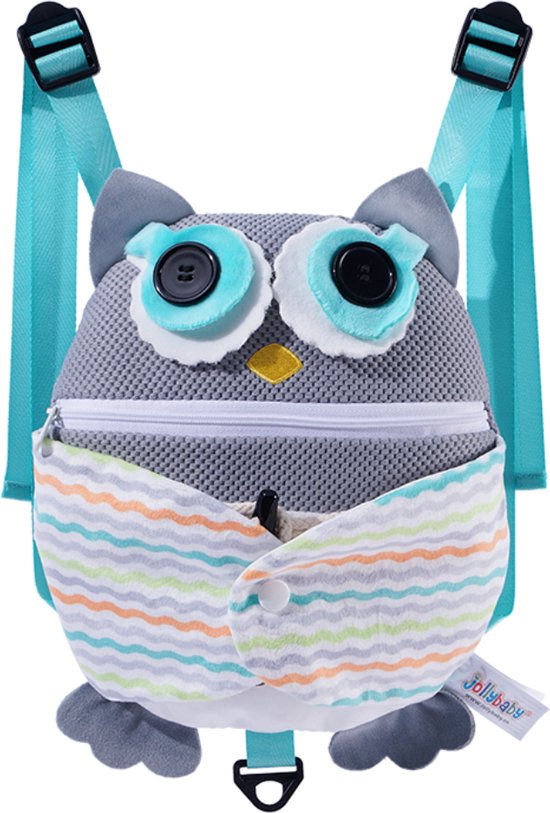 Montessori Kinderrugzakje met Looplijn - Uiltje - Kindertuigje - Tuigje Kind - Rugzak Kind van Bibban Bells