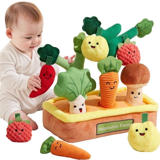 Montessori Kinderspeelgoed, Plantaardige Boerderij Kleur En Vorm Classificatie Speelgoed, Met Gerimpelde Rammelaar Textuur, Fijne Motoriek Spelletjes van Merkloos