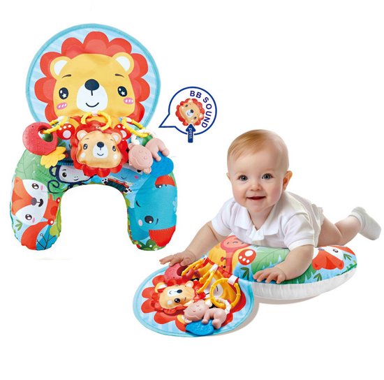 Montessori leeuw Cosy Play Speelkussen - Tummy time - Activiteitenkussen - Baby speelgoed - Kraamcadeau - Babyshower cadeau - Vanaf 0 maanden