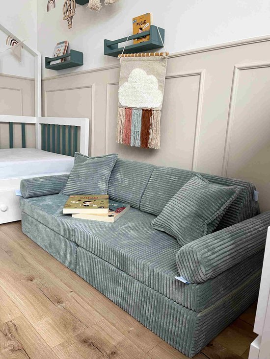 Montessori Mini Speelbank Comfort Corduroy Licht Mint van Little Dutch