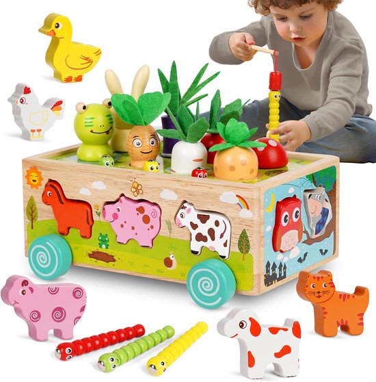 Montessori-speelgoed (2-4 jaar) - Educatief speelgoed voor de ontwikkeling van fijne motoriek - Boerderij-matching- en sorteerspel - Educatief speelgoed voor kinderen van Merkloos