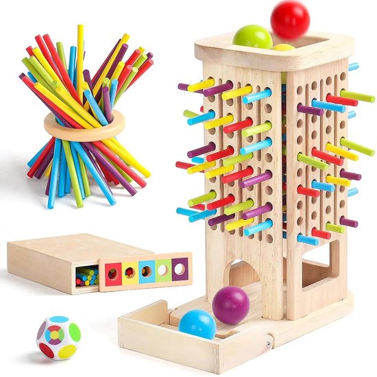 Montessori-speelgoed geschikt voor kinderen vanaf 3 jaar; spelletjes geschikt voor kinderen van 3, 4 en 5 jaar; een drie-in-één bordspel; en educatieve spelletjes geschikt voor kinderen vanaf 4 jaar.