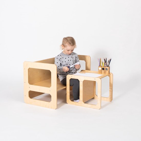 Montessori Weaning Table and Chair Set - with 1 Chair van Merkloos