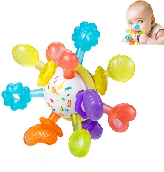 Montessori-zintuigspelletjes voor baby's - Bijtspeeltjes voor baby's - Ontwikkelingsspeelgoed en cadeaus voor pasgeboren baby's van Merkloos