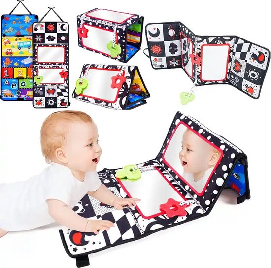 MontiPlay® Buikligtrainer Baby - Knisperboekje Baby - Baby speelgoed 6 maanden - Educatief Speelgoed - Montessori - Sensorisch - Speelgoedboek 2024 van MontiPlay®