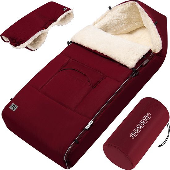 Monzana Baby Voetenzak – Ritssluiting Wasbaar 90x60cm - Bordeaux van Monzana