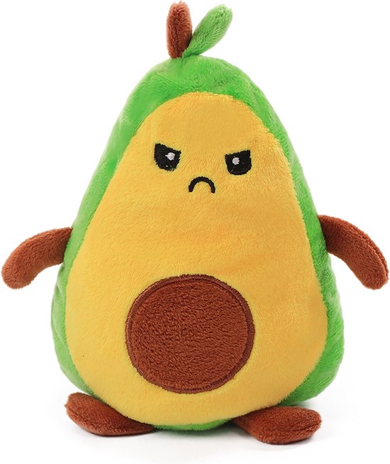 Mood knuffel avocado - Groen - Geel - Blij / boos knuffel - Omkeerbaar - Emotie knuffel - Reversible - Kerstcadeau tip van Bleu Rhino