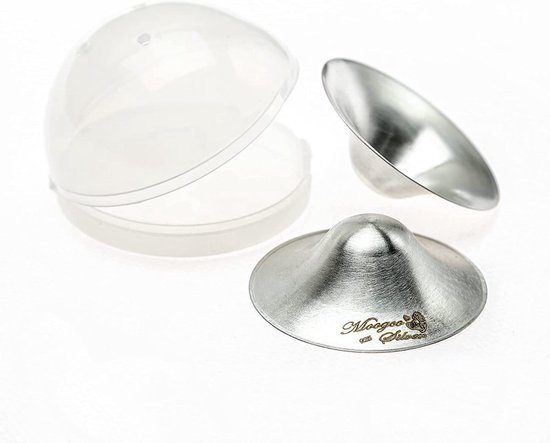 MOOGCO Silver nipple guards - maat XL - de originele zilveren tepelbeschermer- 925 zilver - met KUNSTSTOF BEWAARDOOS van MOOGCO