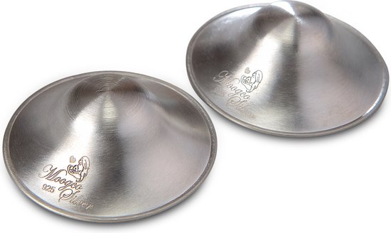 MOOGCO Silver nipple guards - tepelkapjes - maat M - de originele zilveren tepelbeschermer- 925 zilver van MOOGCO