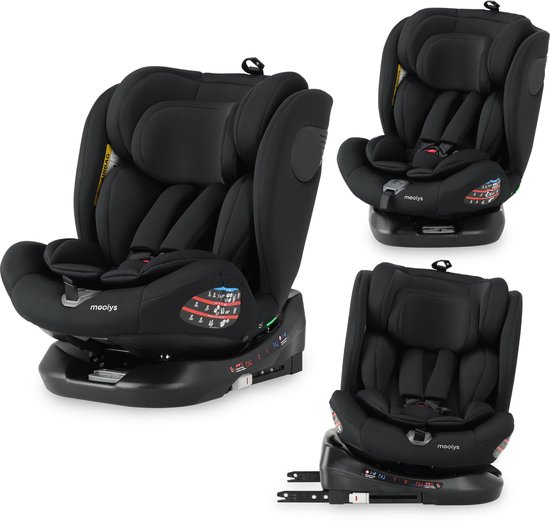 Mooiys Kaya Luxe Autostoel I-Size - 360° Draaibaar met Isofix - Zwart