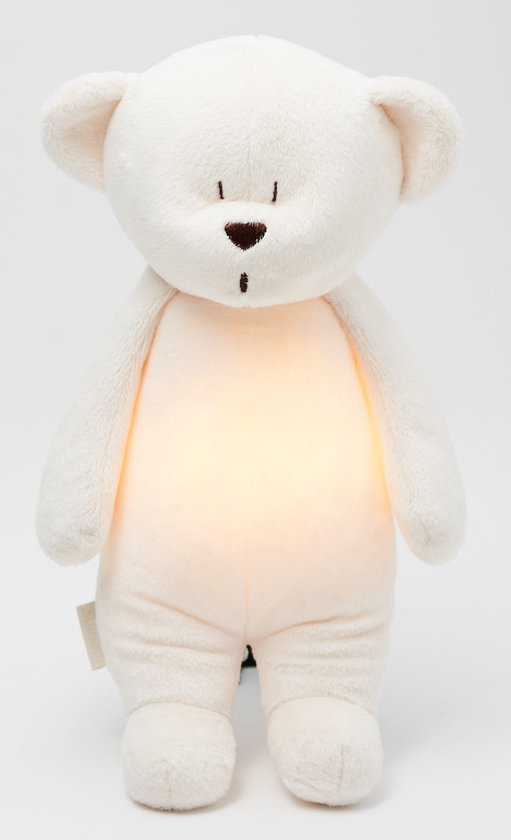Moonie The Humming Bear Cream 2.0 - organic - hartslag knuffel - beer van Merkloos