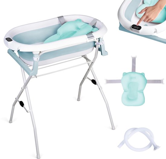 Moovkee. 80 cm witte staande spiegel - verstelbare spiegel met thermometer en hoofdsteun
