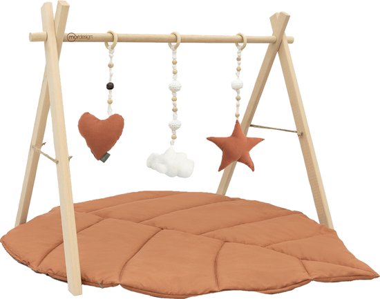 MorDesign Leaf Speelkleed - Beige/Bruin - Babygym - 70bx60h cm van Mordesign
