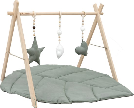 MorDesign Leaf Speelkleed - Groen - Babygym - 70bx60h cm van Mordesign