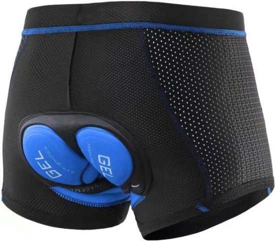 Mountainbike Onderbroek - Maat XL - Mesh - MTB Broek - Fiets Sportonderbroek - Zwart Blauw - Onderbroek met Zeem - 5D Gel Pad Shockproof van Merkloos