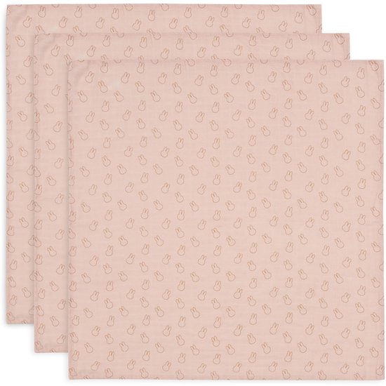 Mousselin babydoek, Miffy Silhouettes, Wild Rose, verpakking van 3 stuks, 70 x 70 cm, 100% katoen, spuugdoeken voor baby's, Oeko-Tex gecertificeerd