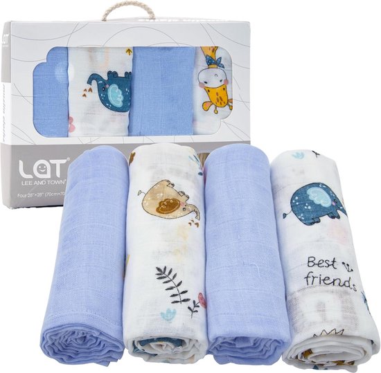 Mousseline Doeken Baby 4 Stuks Katoen 70x80 cm Zacht en Ademend van Merkloos