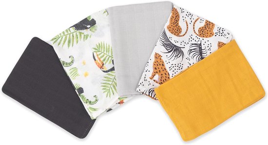 Mousselinedoeken voor babyzorg - Set van 4, 60 x 75 cm, Katoen, Uniseks, Veilig voor Baby's van Merkloos
