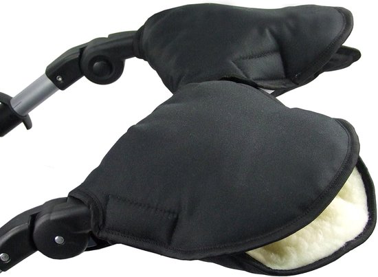 Mouw voor Kinderwagen - Handwarmer Duo - Warm Blijven - Waterafstotend Polyester - Universeel - Zwart