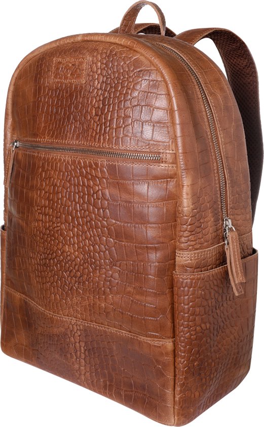 MOZZ Luiertas Rugzak Bolton - Cognac Croco van MOZZ