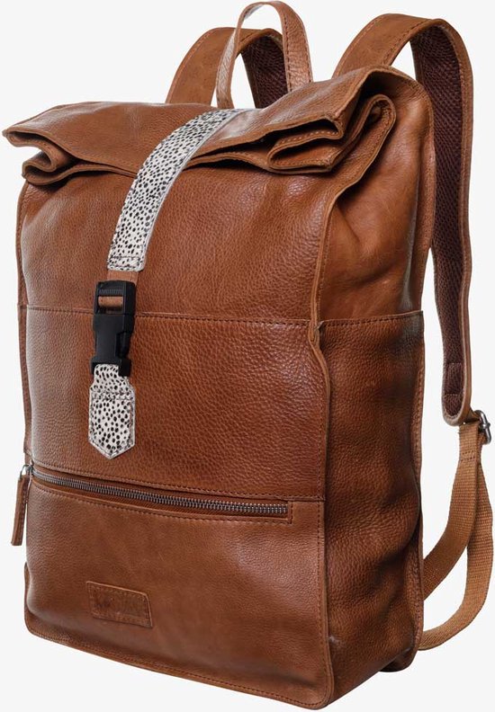 Mozz Raya Backpack Cognac - Mini Dots van MOZZ