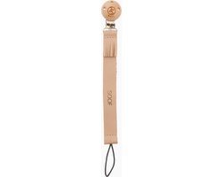 Mozz Speenkoord Met Naam - Old Pink - Franjes - 100% Leder van MOZZ